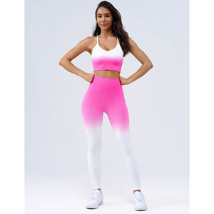 Gradient Breathable Sports Suit Outdoor Sports Sweat Absorbent Yoga Clothes High Strength Running Seamless Workout Clothes