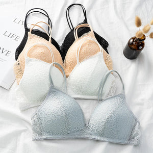 Wirefree Bra for Women Push Up Sexy Underwear Thin Breathable Bras Women Girl's Lace Brassiere Soft Lingerie Underwear A/B Cup