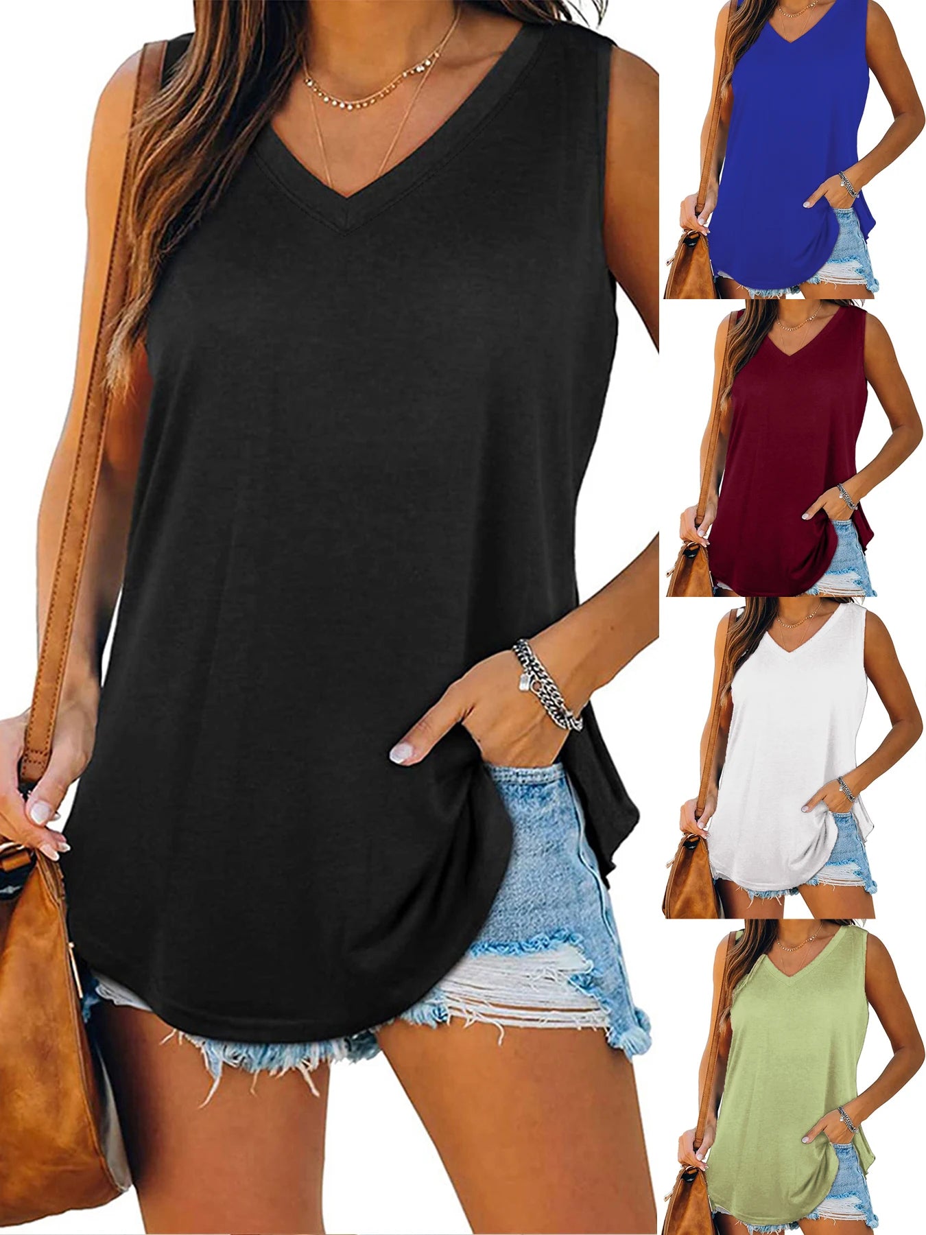 Plus size women's summer sports vest, comfortable casual sports sleeveless top, tank top