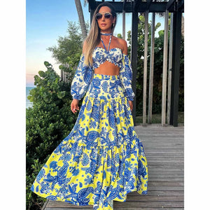 Dress Women Summer V Neck Spaghetti Strap Floral Sleeveless Casual Split Long Maxi Dress Halter Cover Up