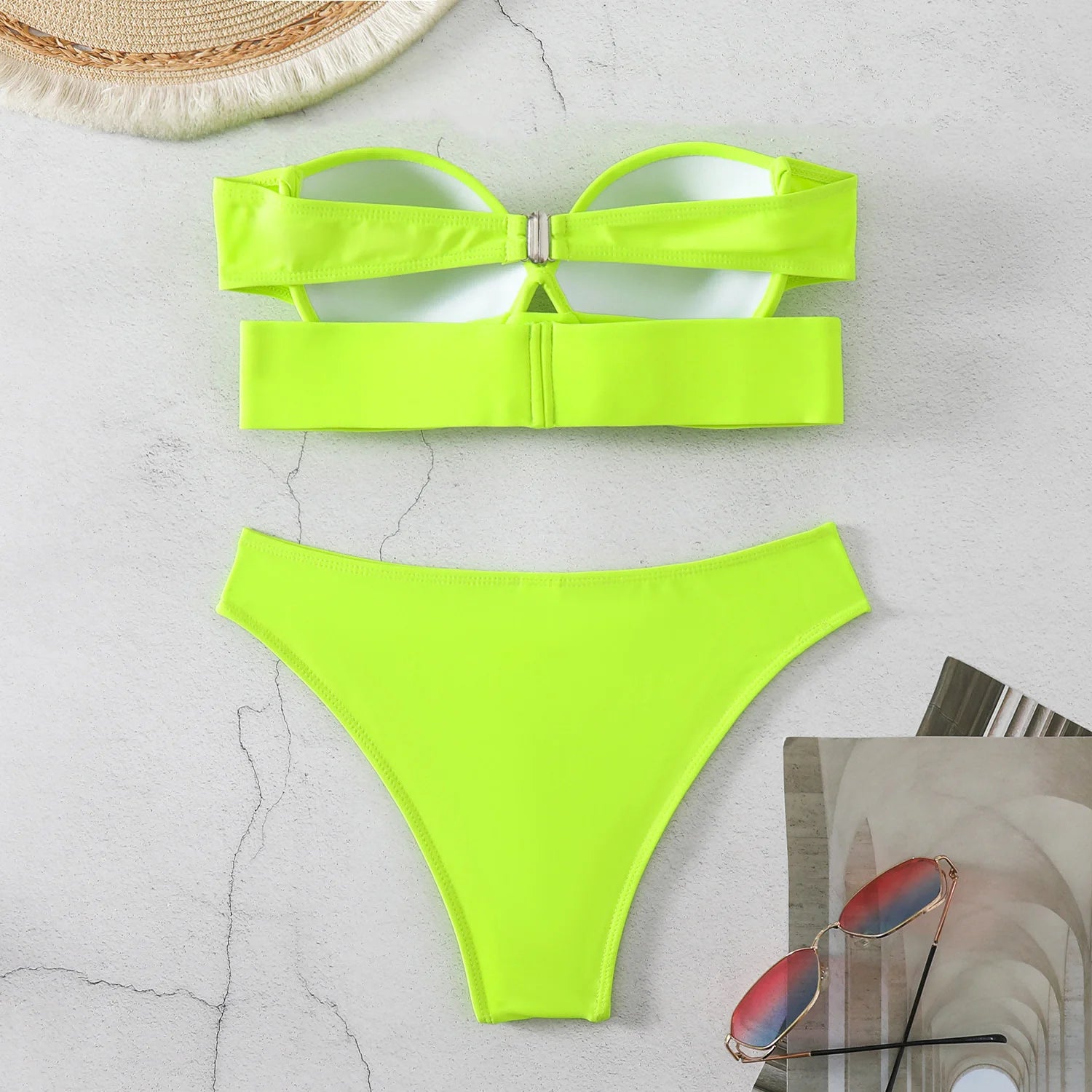 2024 Woman Separate Swimsuit Beach Outfits High Waist Sexy Bikini Set 2 Pieces Plus Size Bathing Suit Feminine Women's Swimwear