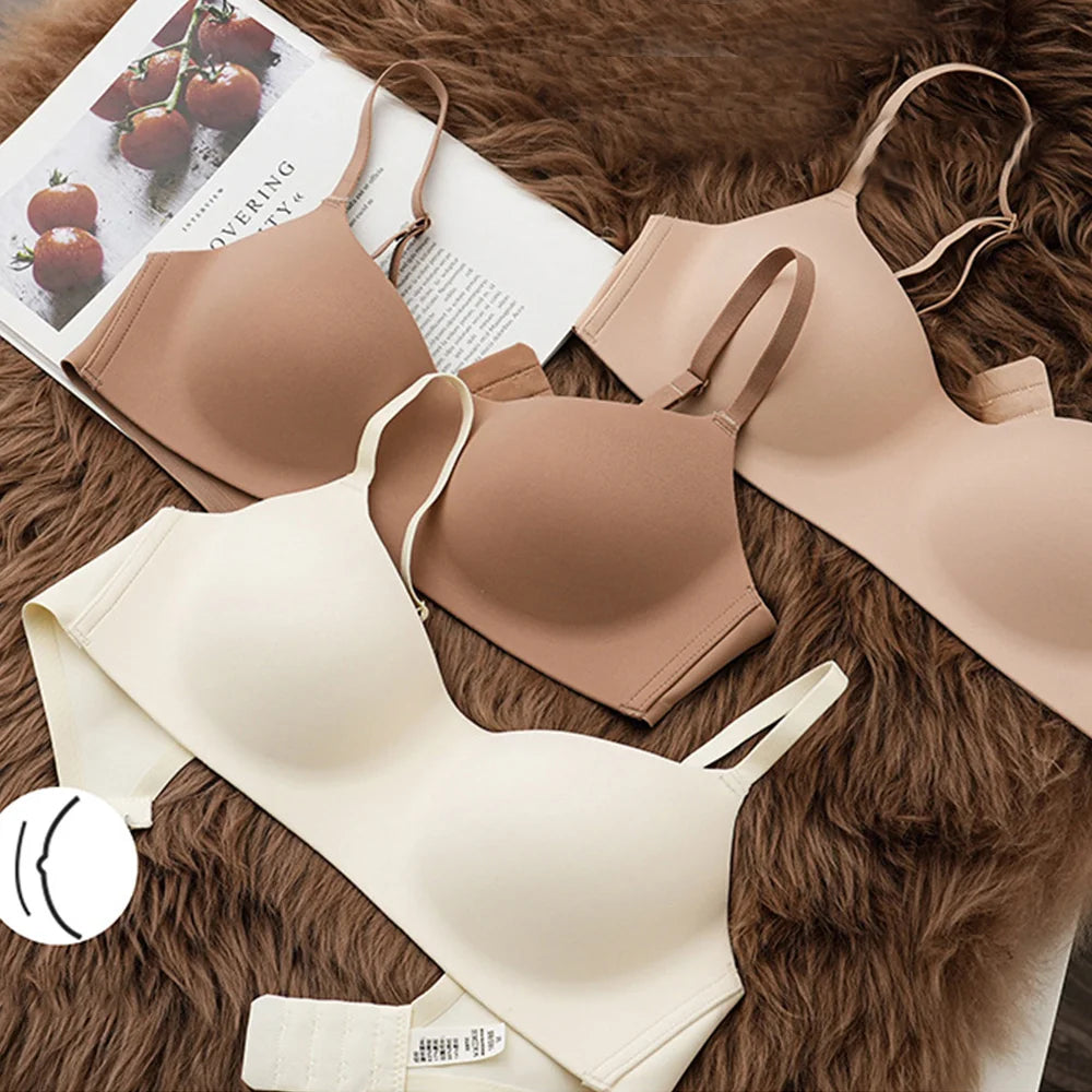 Women Push Up Bra For Small Breast Non-Wire Female Sexy Lingerie Solid Color Seamless Tube Top Bras Beauty Back Underwear Gather