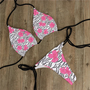 Animal Printed Summer Swimsuit Women Sexy Bikini Underpants Thong G-Strings Swimming Trunks Beachwear Bathing Female Sexy Swims