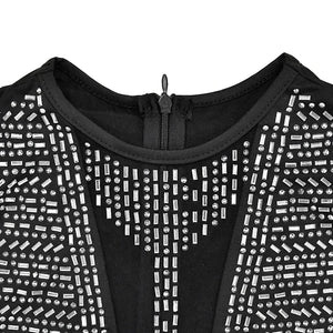 Znaiml Luxury Mesh Sheer Patchwork Sparkly Night Club Party Prom Dresses for Women Crystal Diamonds Rhinestone Birthday Vestidos