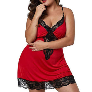 Plus Size Sexy Club Basis Dress for Women 2023 Large Size Lace Camisole Pajamas Short Mini Skirt Sleepwear Female Clothing