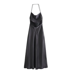 UNIZERA 2023 Winter New Product Women's Fashion and Temperament Slim Fit Silk Texture Underwear Style Strap Dress