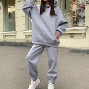 Hoodie pants set Tracksuit Women Outfit Sewing Suits Outfit Two Piece Jogging Set Velour Sweatshirt Hoodie Pants Suit Womens