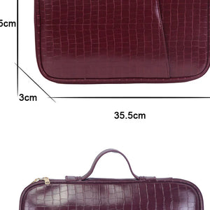 Free Custom Crocodile PU Leather Portable File Holder Anti-Fall Sleeve for Macbook 13 Inch/IPAD Notebook Storage Bag Laptop Case