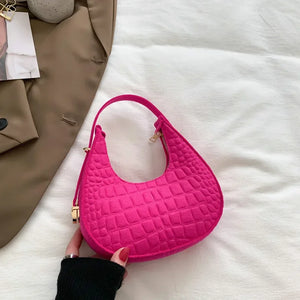 Fashion Luxury Design Felt Shoulder Hobo Bag Women Clutch Handbag Purse Female Solid Color Underarm Bag Small Shopper Tote