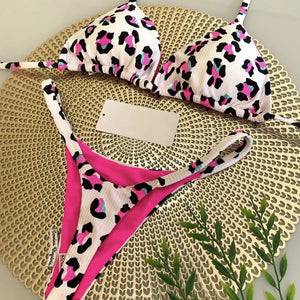 Swimwear Women Cute  Cherry Print Brazilian Thong Bikini Set Sexy Thong Swimsuit Two Pieces Bathing Suit Women 2023 Beach Wear