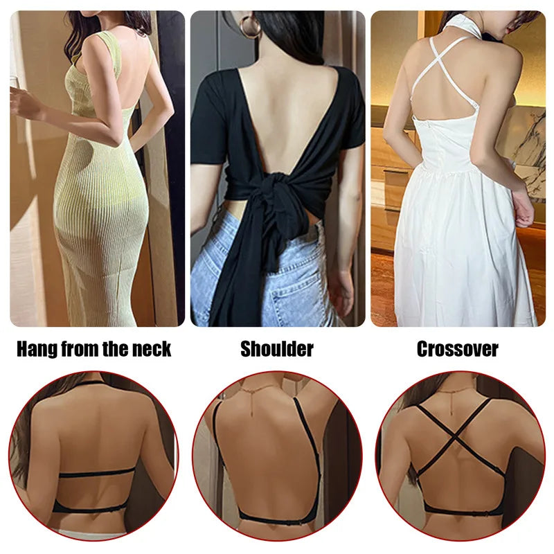 Summer Thin Sexy U-Shaped Back Lingerie Female Inner Wear Undershirt Without Trace Backless Triangle Cup Polymerization Bra