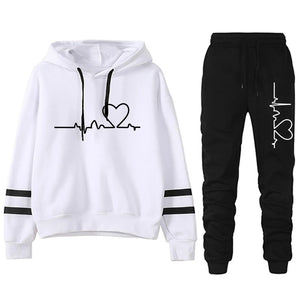 Autumn Winter Hot Sale Womens Casual Tracksuit Hooded Sweatshirts and Jogger Pants 2pcs Set Outfits Lady Hoodie Gym Sportswear