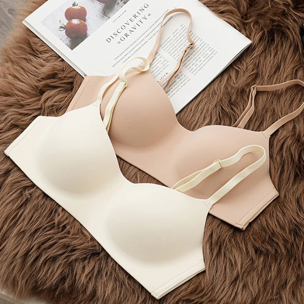 Women Push Up Bra For Small Breast Non-Wire Female Sexy Lingerie Solid Color Seamless Tube Top Bras Beauty Back Underwear Gather