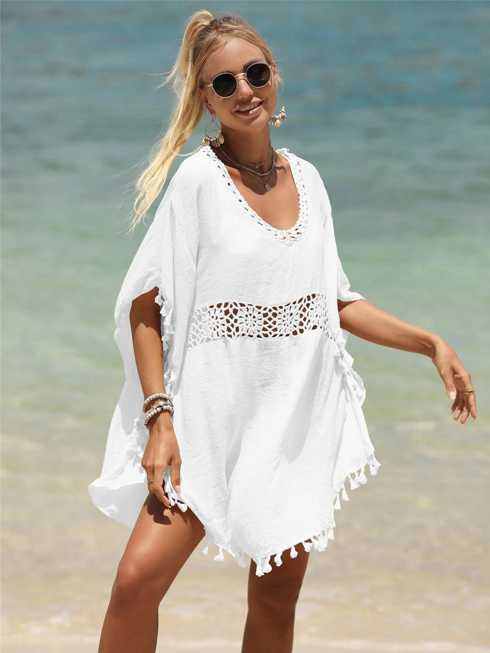 Bohemian Women's Swimsuit Dresses Sexy Beachwear Casual Beach Bathing Suit Cover Up Dress Beach Kimono Cover Ups Beach Dress