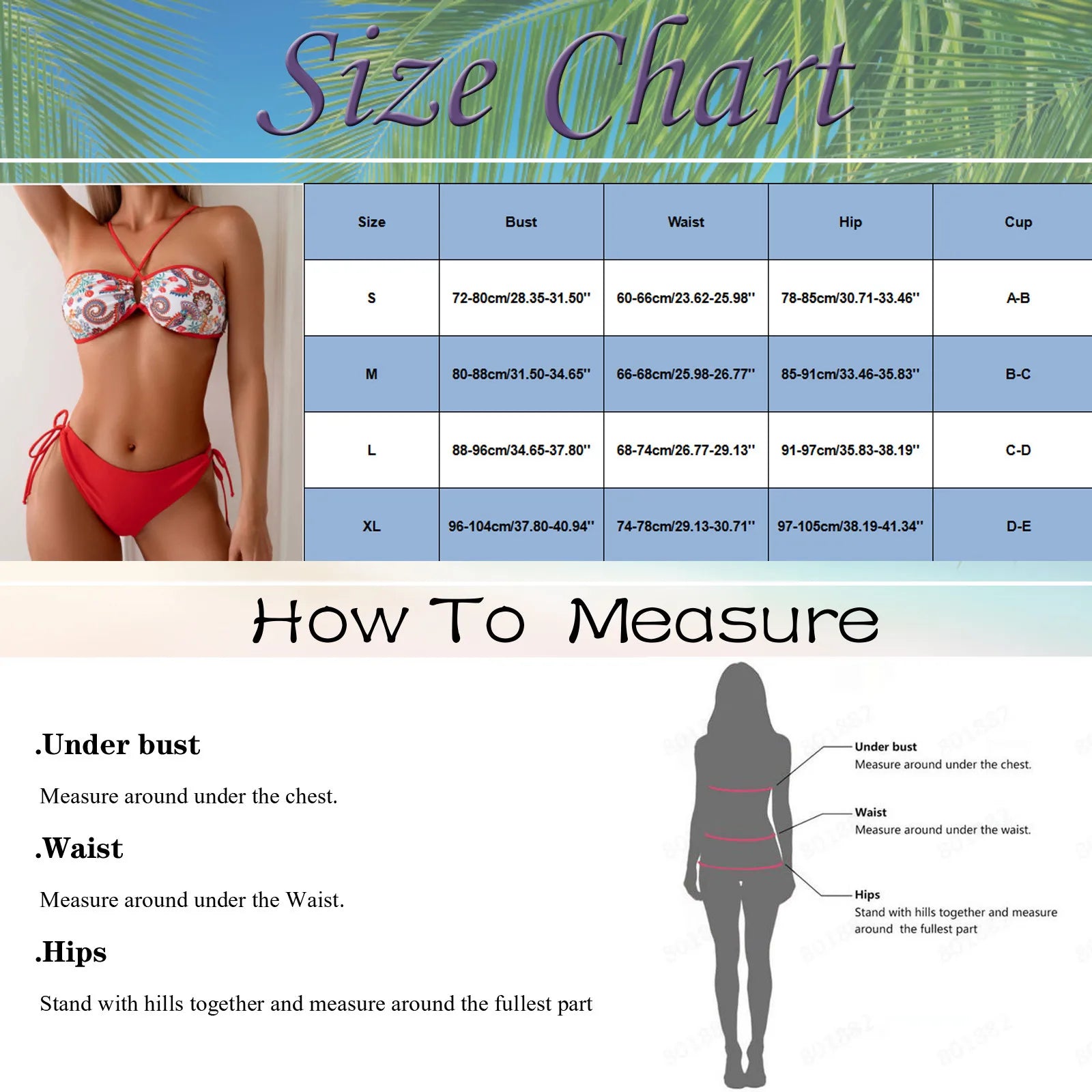 Women'S Halter Print Bikini Pleated Drawstring Lace Up Low Waist Push Up Swimsuit Separate Two-Piece Vacation Backless Swimwears