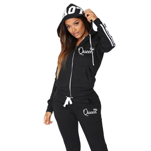 Fashion Casual Sweatsuits for Women Two Pice Set Tracksuit Jogging Suit Zipper Long Hoodies Running Sportswear High Street Pant