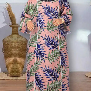 Plus Size 5XL VONDA Women Bohemian Printed Maxi Dress Long Sundress Long Flare Sleeve Casual Loose Elegant Party Vestido Robe