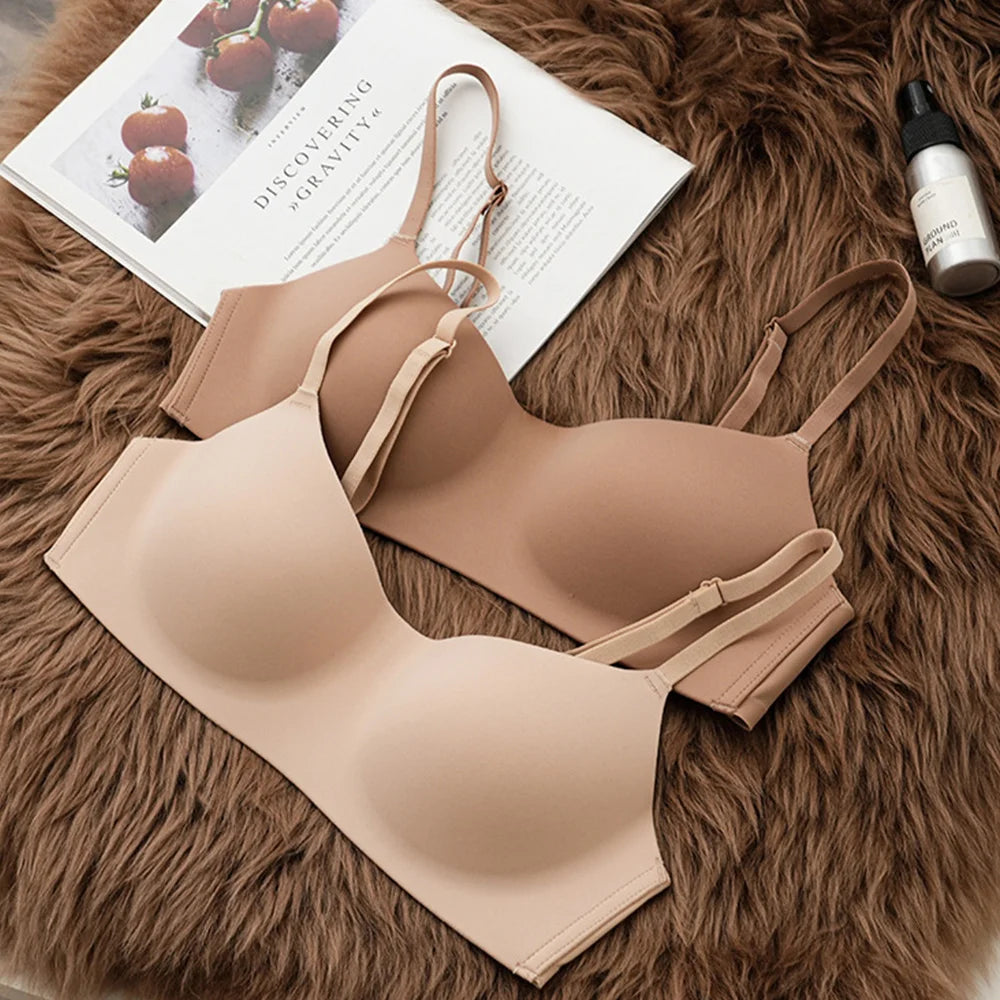 Women Push Up Bra For Small Breast Non-Wire Female Sexy Lingerie Solid Color Seamless Tube Top Bras Beauty Back Underwear Gather