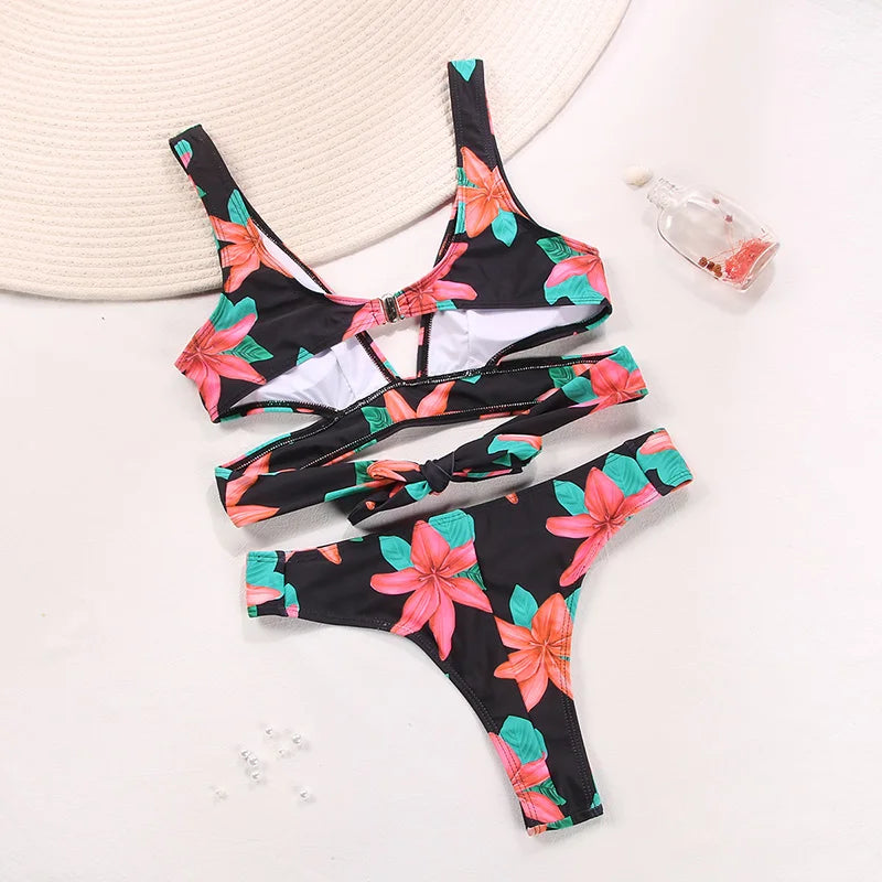 Miyouj Push Up Bikini Set High Waist Bikinis Female String Biquini Fashion Swimsuit Women'S Beach Swim Swimwear Bandeau