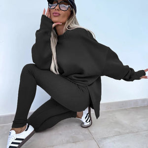 Women Tracksuit Sports Two Piece Set Casual Oversized Sweatshirts And Jogger Pants Set Fleece Sports Suits Workout Outfits Set