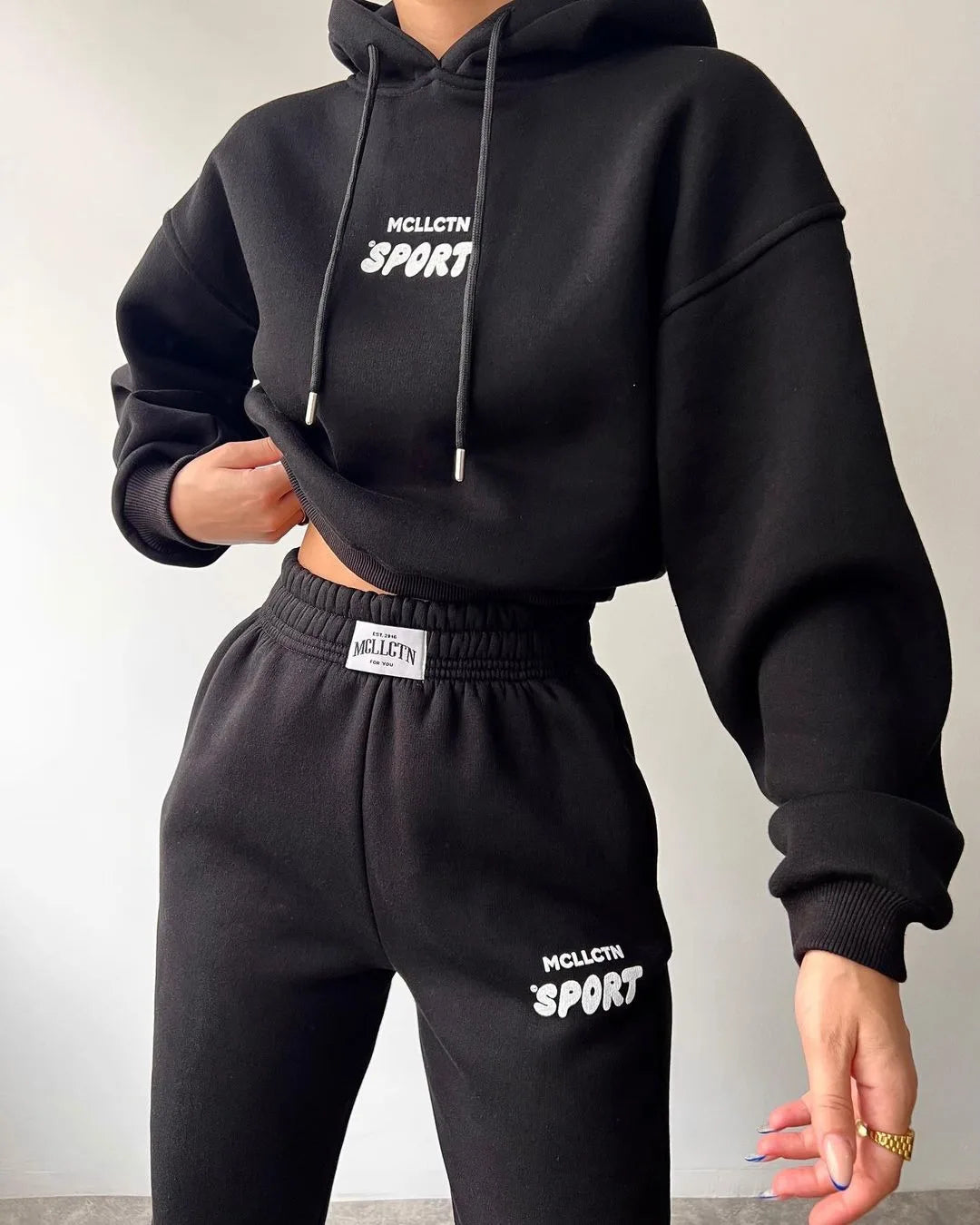 Women Thickened Tracksuit Autumn Winter Warm Hoodies Top Pant Suits Sweatshirts Jogging Pant Outfits Sweatpants 2 Piece Sets