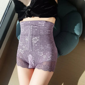 Men Men Body Shapers Women High Waist Lace Abdominal Pants Shapewear Sexy Sissy  Pouch Panties Underwear Gay JJ Sleeve Lingerie