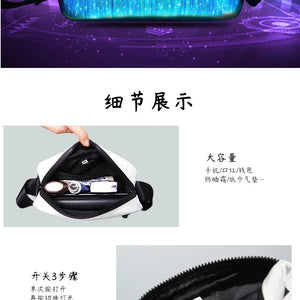 2024 Luminous LED Colorful Single-Shoulder Bags High Street Crossbody Bag Optical Fiber Fabric Fashion Square Bag 가방 сумка Bolso