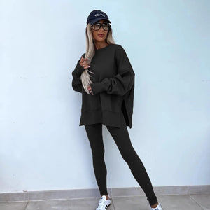 Women Tracksuit Sports Two Piece Set Casual Oversized Sweatshirts And Jogger Pants Set Fleece Sports Suits Workout Outfits Set