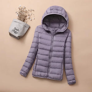 Plus Size 7xl 6xl 5xl Fall Women's Lightweight Water-Resistant Packable Hooded Jackets Autumn Winter Warm Female Down Coats