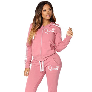 Fashion Casual Sweatsuits for Women Two Pice Set Tracksuit Jogging Suit Zipper Long Hoodies Running Sportswear High Street Pant