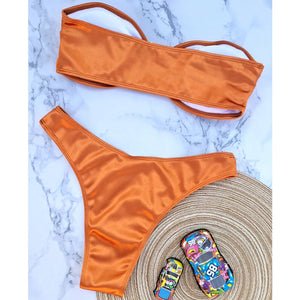 Strapless Push Up Swimwear Women Sexy Bikini Sets 2024 Summer Fashion Micro Bikini Women Low Waist Maillots De Bain Femme