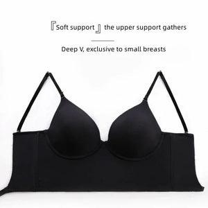 Sexy Women Lingerie Backless Bras Underwear Deep V Low Cut Push Up Bra Intimates Female Breathable Bralette Low Back Invisible