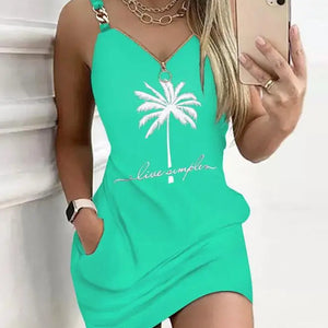 Elegant Dresses for Women Sexy V-Neck Zipper Design Textured Suspender Mini Dress New Fashion 2023 Summer Casual Female Clothing