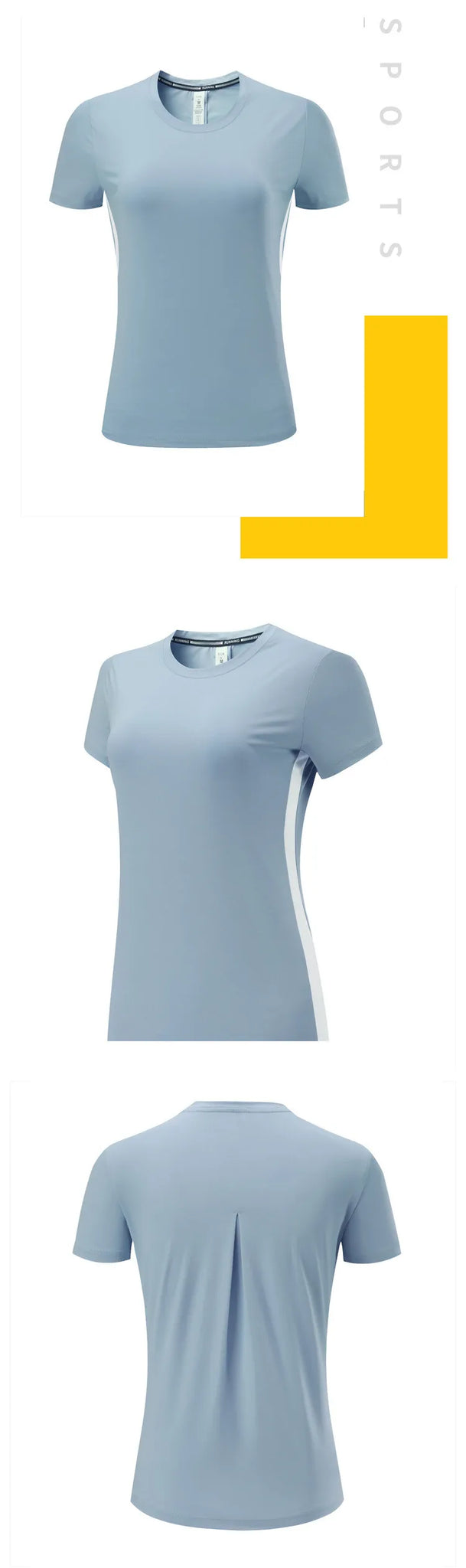 (S-2XL)Women Quick Dry Ice Silk Sport T-shirt Breathable Yoga Tees Shirts Gym Workout Running Short Sleeve Fitness Tops MM715