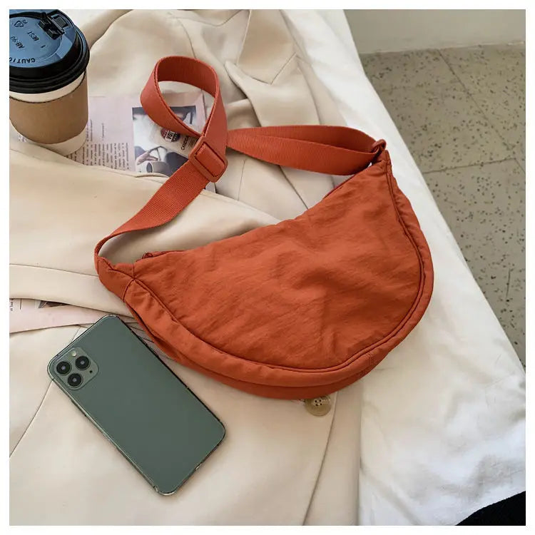 Upgraded Version Simple Design Women's Messenger Bag Nylon Hobos Small Shoulder Bags Vintage Female Girls Purse Cloth Handbags