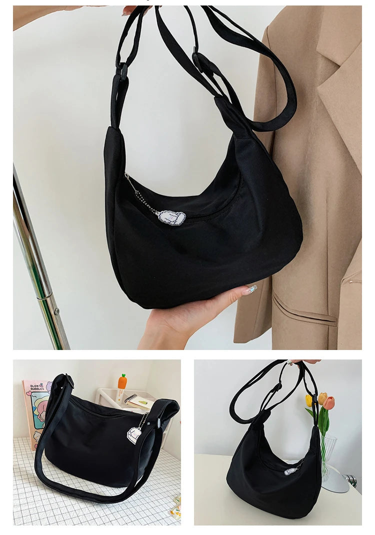 Shoulder Bags Women Solid Harajuku All-match Simple Multifunction Handbags Large Capacity Crossbody Bags for Women Teens Purse