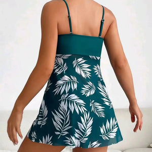 2024 Short Dress Tankini With Shorts Swimsuit Women Swimwear Female Padded Printed Bathing Swim Suit Swimming Beachwear Summer