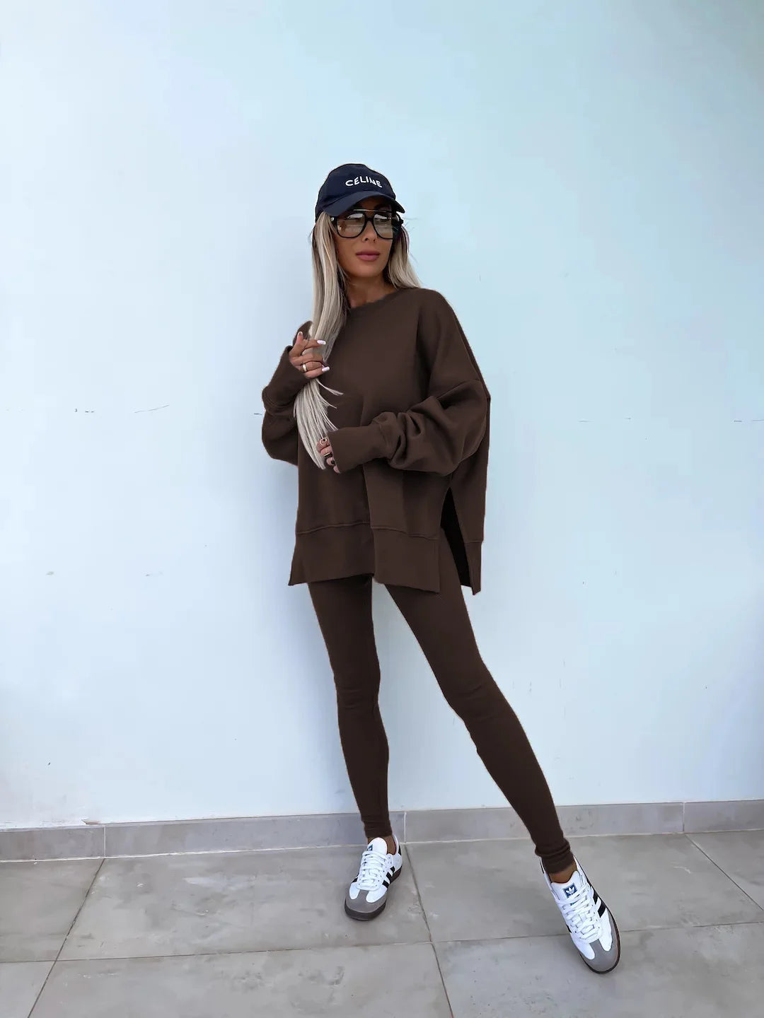 Women Tracksuit Sports Two Piece Set Casual Oversized Sweatshirts And Jogger Pants Set Fleece Sports Suits Workout Outfits Set