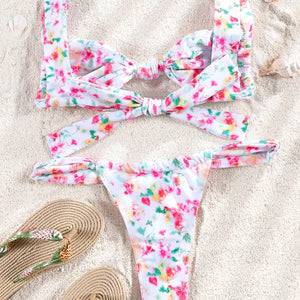 Miyouj Glitter Fabric Bikinis 2024 Sexy Bikini Set Folds Swimsuit Female Halter Bathing Suit Women Swimwear New Beachwear