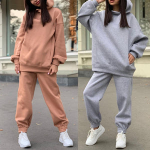 Hoodie pants set Tracksuit Women Outfit Sewing Suits Outfit Two Piece Jogging Set Velour Sweatshirt Hoodie Pants Suit Womens