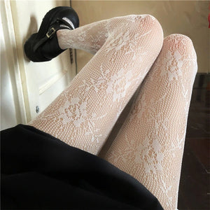 Sexy Womens Long Fishnet Stockings Pantyhose Floral Sheer Mesh Tights Lingerie