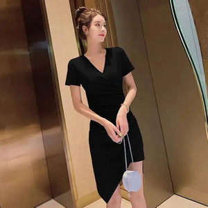 2024 Summer Korean Version New Fashion Sexy Temperament Dresses for Women Slim Fit and Slim Sexy Wrap Hip Skirt Trend