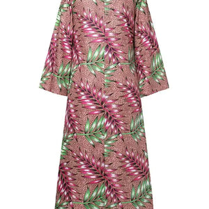 Plus Size 5XL VONDA Women Bohemian Printed Maxi Dress Long Sundress Long Flare Sleeve Casual Loose Elegant Party Vestido Robe