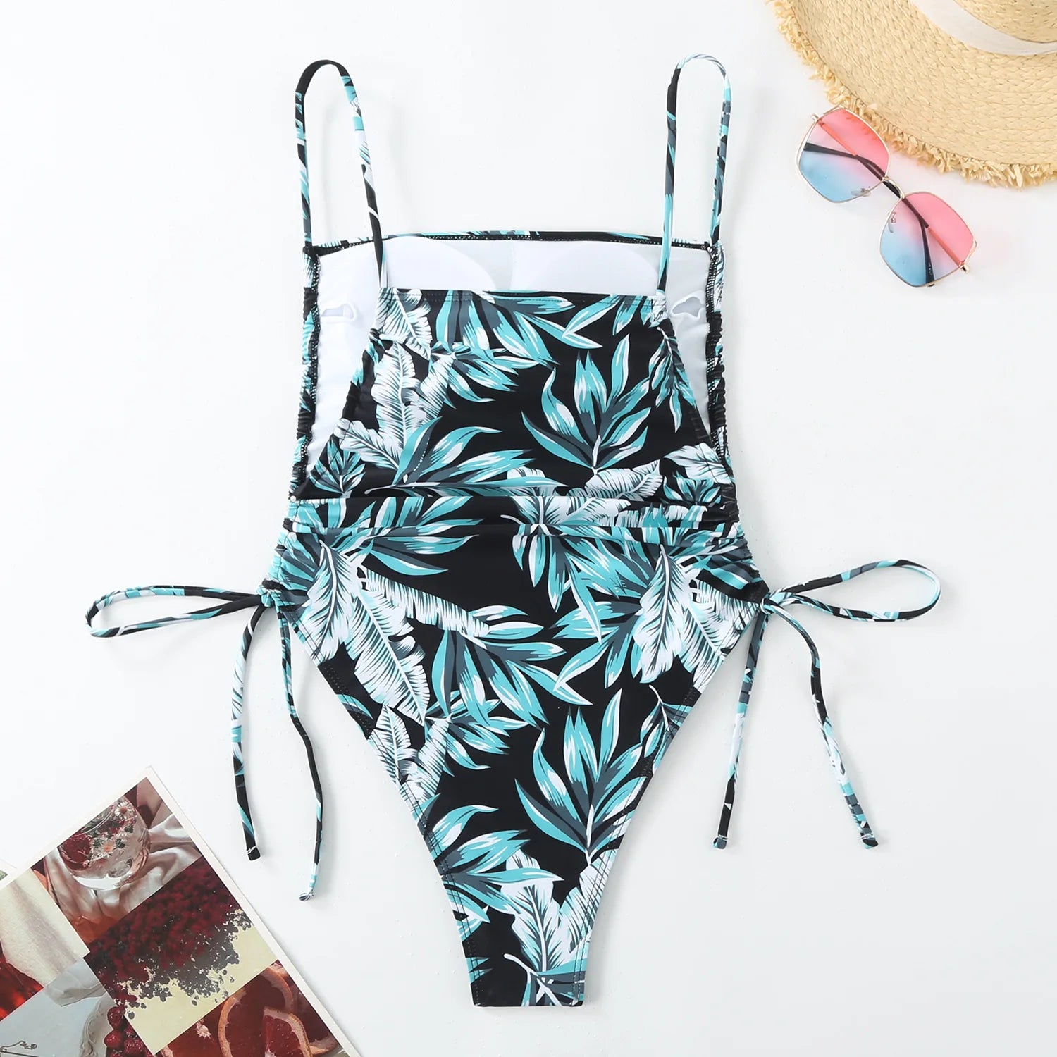 CHICHIC Tropical Plants Paisley Print One Piece Swimsuit Women Tummy Control Sexy Beachwear Vintage Bathing Suit Swimwear 2024