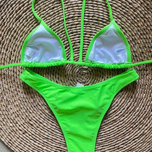 Micro Brazilian Mini Bikini Set Swimming Suits Pads Bikinis 2024 Push Up Bathing Suits Coffee String Swimwear Women Swimsuit