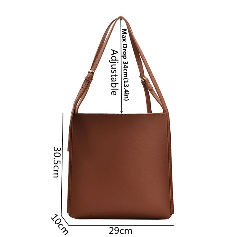 Quality Women Tote Bag Shoulder Leather Handbag 2022 Designer Luxury Totes Large Capacity Solid Color Shopper Bag Women Bolsos