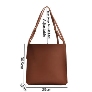 Quality Women Tote Bag Shoulder Leather Handbag 2022 Designer Luxury Totes Large Capacity Solid Color Shopper Bag Women Bolsos