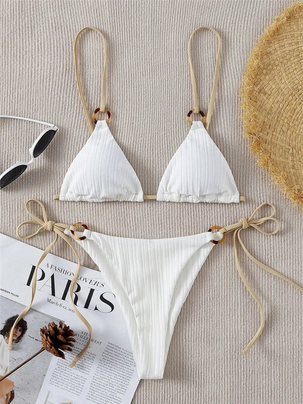 Sexy String Lace-up Micro Triangle Bikinis Set Mini Thong Swimsuits Women Swimwear Bathing Suit Bikini Tanga Mujer Biquinis Swim