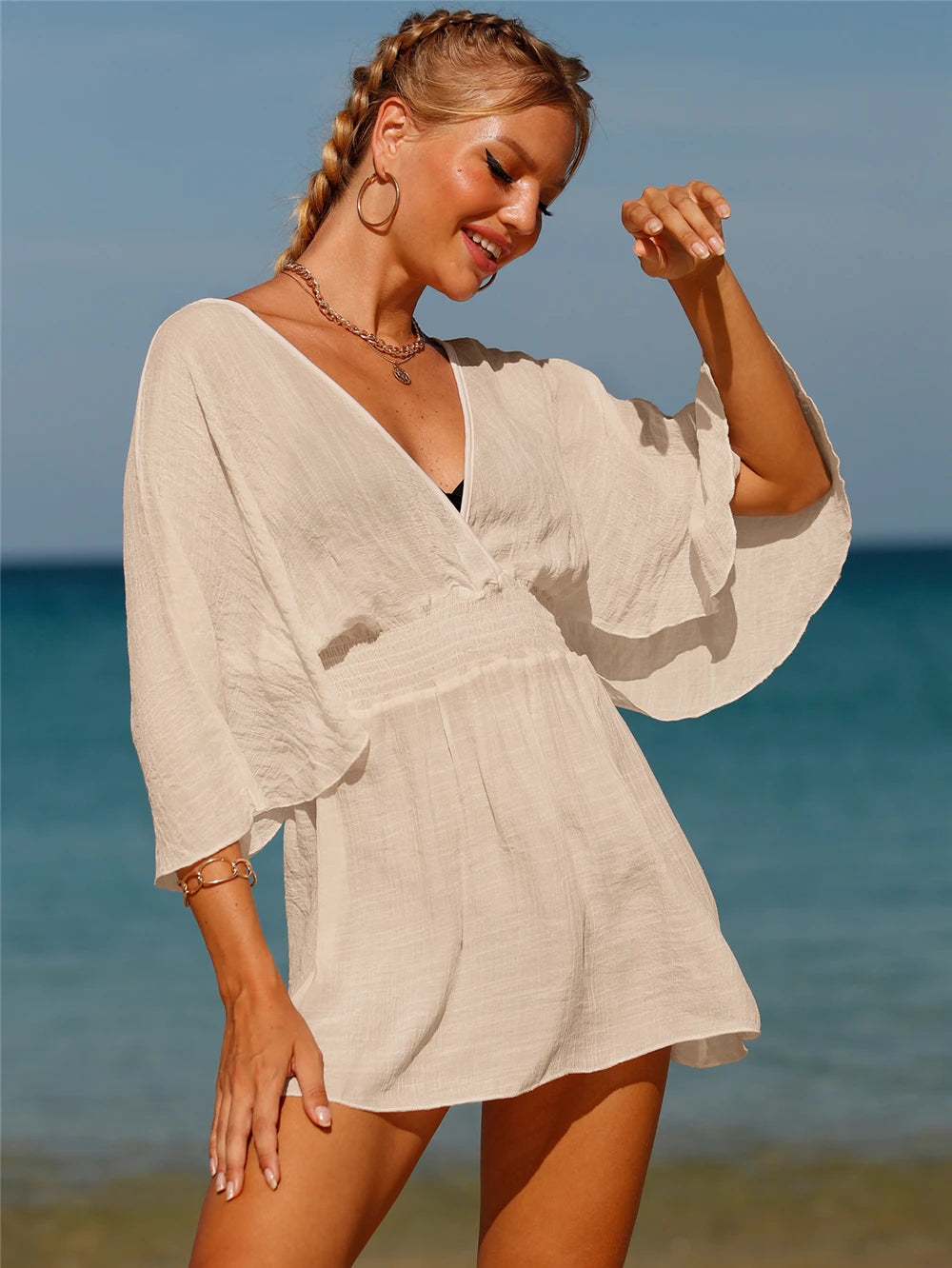 Bohemian Women's Swimsuit Dresses Sexy Beachwear Casual Beach Bathing Suit Cover Up Dress Beach Kimono Cover Ups Beach Dress