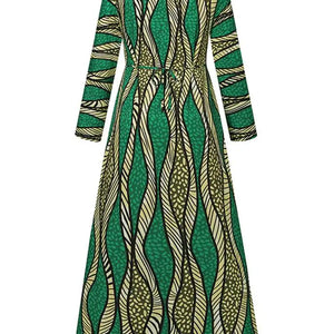 Plus Size 5XL VONDA Maxi Dress 2024 Oversized Women Bohemian Long Sleeve Vintage Printed Sundress Autumn Casual Loose Vestidos